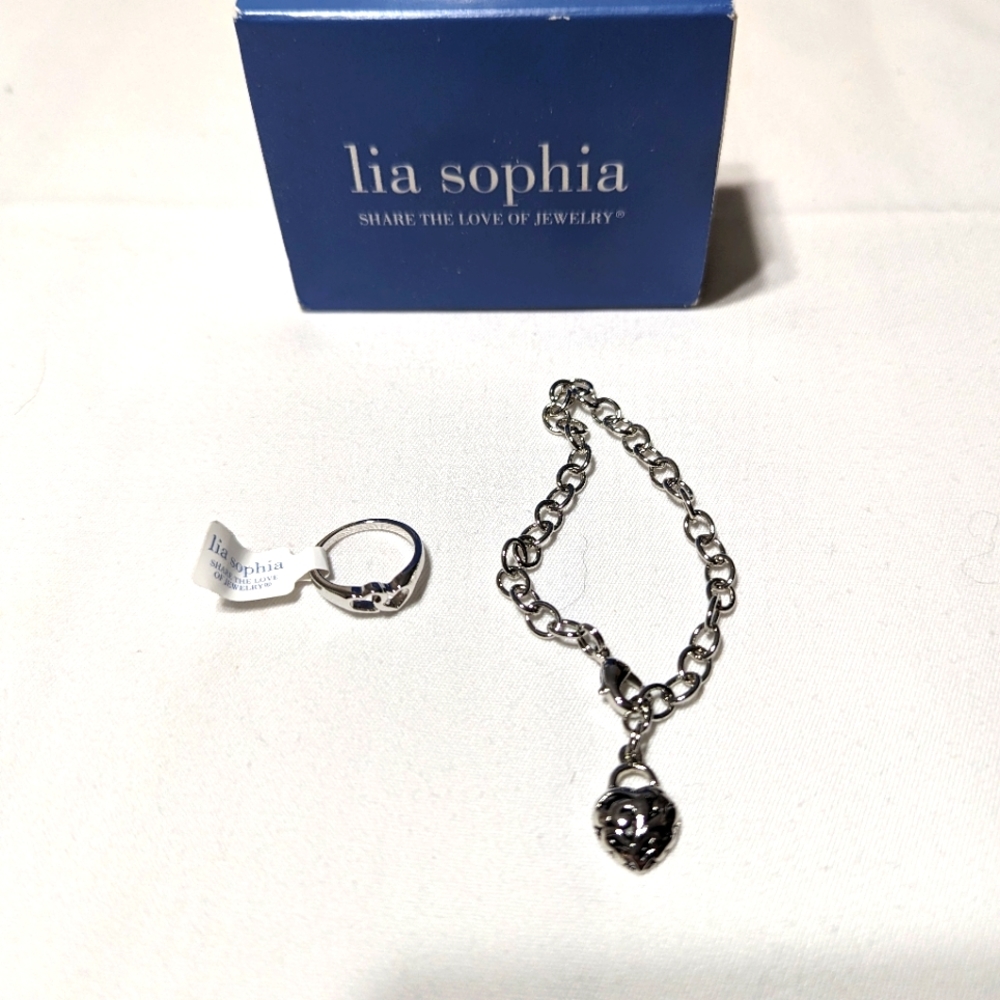 New Lia Sophia child's bracelet and ring heart design